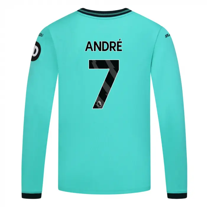 Wolves Fanshop | 2025-26 Wolves Away Shirt – Junior – LS ANDRÉ 7 Wolves Merchandise Collection